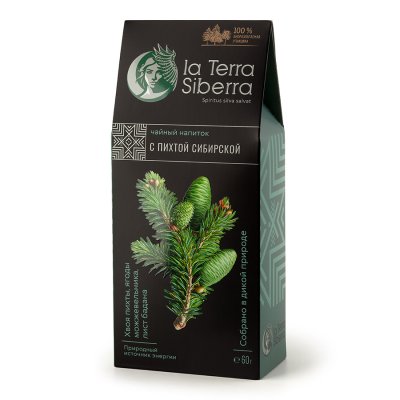 Чайный напиток со специями из серии "La Terra Siberra" с пихтой сибирской 60 гр. Зеленый