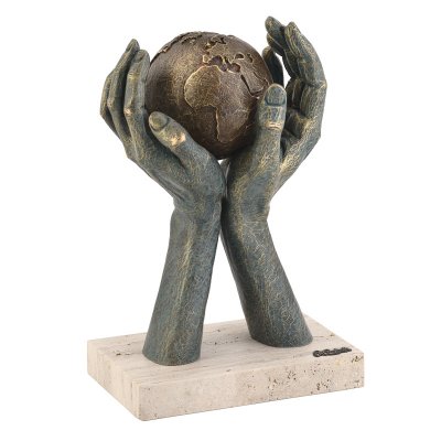 Скульптура "Мир в твоих руках" бронзовый
