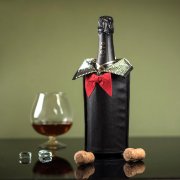 Термочехол на бутылку "Фрак" красный, черный