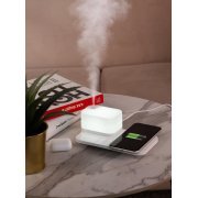 Настольная беспроводная (15W) зарядная станция "Smart Base" с увлажнителем и лампой белый