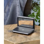 Настольные часы "Smart Time" с беспроводным (15W) зарядным устройством, будильником и термометром, со съёмным дисплеем черный