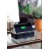 Настольные часы "Smart Box" с bluetooth колонкой (2х3Вт), беспроводным (15W) зарядным устройством и складной подставкой под смартфон черный Настольные часы "Smart Box" с bluetooth колонкой (2х3Вт), беспроводным (15W) зарядным устройством и складной подставкой под смартфон черный