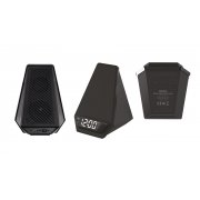 Настольные часы "Smart Pyramid" с bluetooth колонкой (3Вт) и беспроводным (15W) зарядным устройством, с подсветкой логотипа черный