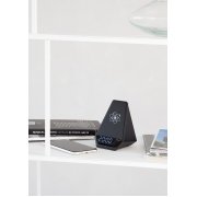 Настольные часы "Smart Pyramid" с bluetooth колонкой (3Вт) и беспроводным (15W) зарядным устройством, с подсветкой логотипа черный