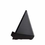 Настольные часы "Smart Pyramid" с bluetooth колонкой (3Вт) и беспроводным (15W) зарядным устройством, с подсветкой логотипа черный
