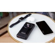 Беспроводная зарядная (20W/15W) станция-пауэрбэнк "Slider" 10000 mAh для смартфонов, наушников, часов, с подвижным зарядным блоком черный