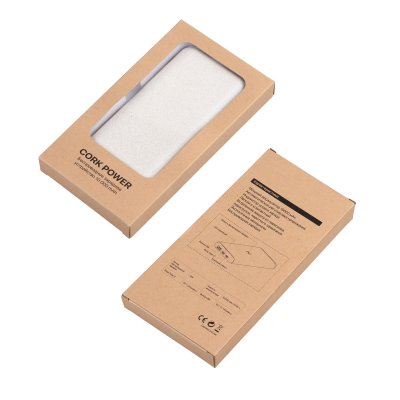 Беспроводное зарядное устройство "Cork Power" 10000 mAh, пластик/пшеничное волокно/пробка бежевый