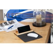 Коврик-трансформер с органайзером на магнитах с беспроводным (15W) ЗУ с подсветкой логотипа черный с бежевым