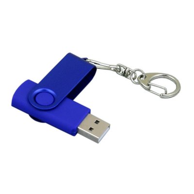 USB 2.0- флешка промо на 32 Гб с поворотным механизмом и однотонным металлическим клипом