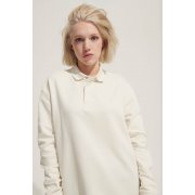 Рубашка поло оверсайз с длинным рукавом Heritage, молочная арт. 03990104 Рубашка поло оверсайз с длинным рукавом Heritage, молочная арт. 03990104