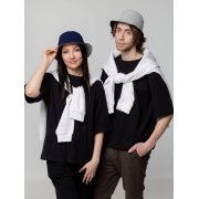 Панама Summer двусторонняя, синяя с серым