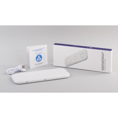Настольная беспроводная (15W) зарядная станция "Snow Board" для смартфона, часов и наушников белый