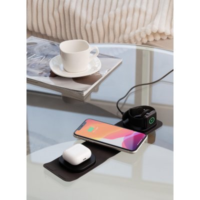 Складная беспроводная (15W) зарядная станция "Magic Case" для смартфона, часов и наушников черный