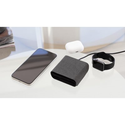 Складная беспроводная (15W) зарядная станция "Magic Case" для смартфона, часов и наушников черный