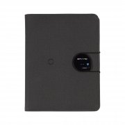 Папка А5 с беспроводным (10W) ЗУ 5000 mAh, с функцией MagSafe, сенсорным дисплеем с подсветкой логотипа и блокнотом черный