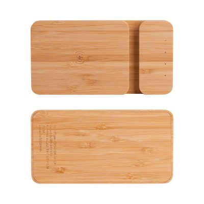 Беспроводное (10W) зарядное устройство "Bamboo Power" 5000 mAh с подставкой под смартфон, бамбук бежевый