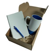 Набор подарочный ARTKITS: ежедневник, ручка, кружка с цветным дном, стружка, коробка, синий Синий арт. 39514/24