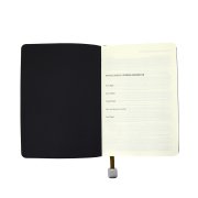 Ежедневник недатированный Boomer, А5, черный, кремовый блок в линейку, без обреза Черный