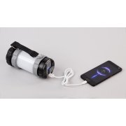 Туристический led-фонарь "Campus" с аккумулятором 4000 mAh черный с серым