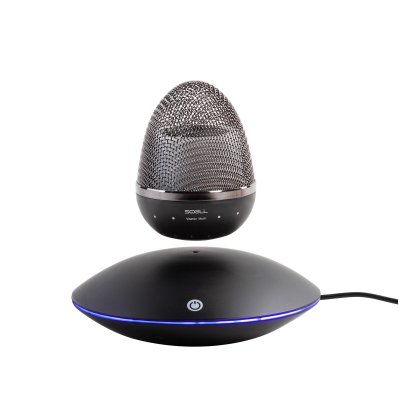 Левитирующая bluetooth колонка "Smart UFO" 3Вт с разноцветной подсветкой черный с синим