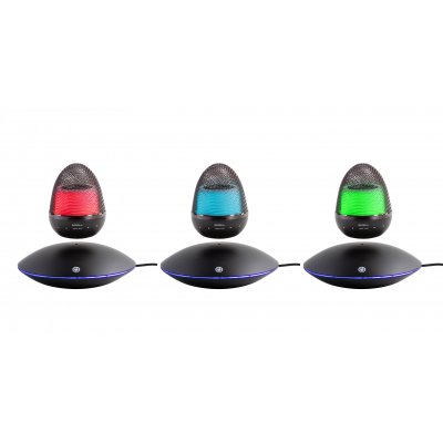 Левитирующая bluetooth колонка "Smart UFO" 3Вт с разноцветной подсветкой черный с синим