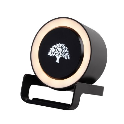 Bluetooth колонка-подставка "Smart Loud" с беспроводным (10W) зарядным устройством, лампой и подсветкой логотипа черный