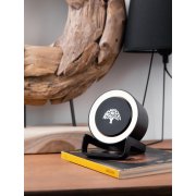 Bluetooth колонка-подставка "Smart Loud" с беспроводным (10W) зарядным устройством, лампой и подсветкой логотипа черный