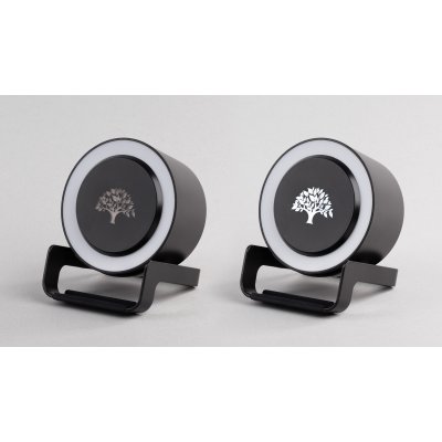 Bluetooth колонка-подставка "Smart Loud" с беспроводным (10W) зарядным устройством, лампой и подсветкой логотипа черный