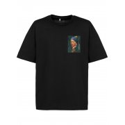 Футболка оверсайз «Мужчина с жемчужной сережкой», черная