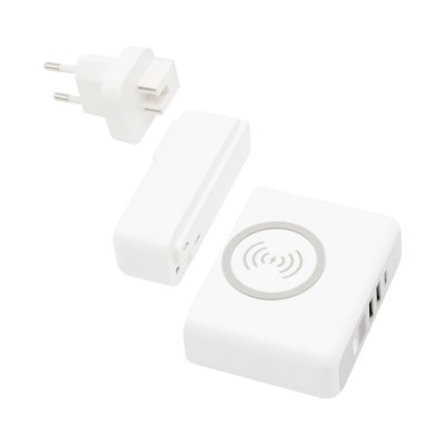 Внешний аккумулятор Gemini с беспроводной зарядкой и сетевым адаптером, 10000 mAh, белый арт. 2032.01