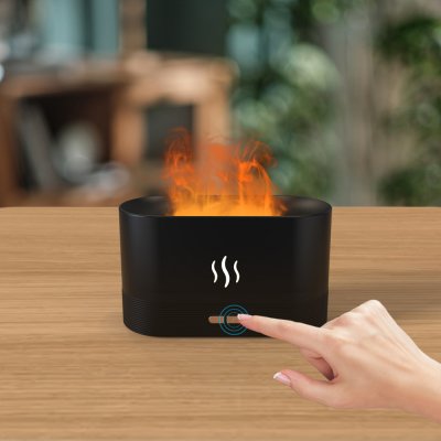 Светодиодный USB увлажнитель-ароматизатор Flame RGB, черный арт. 21018.02