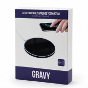Беспроводное зарядное устройство Gravy с подсветкой и гравировкой, черный арт. 7033.02