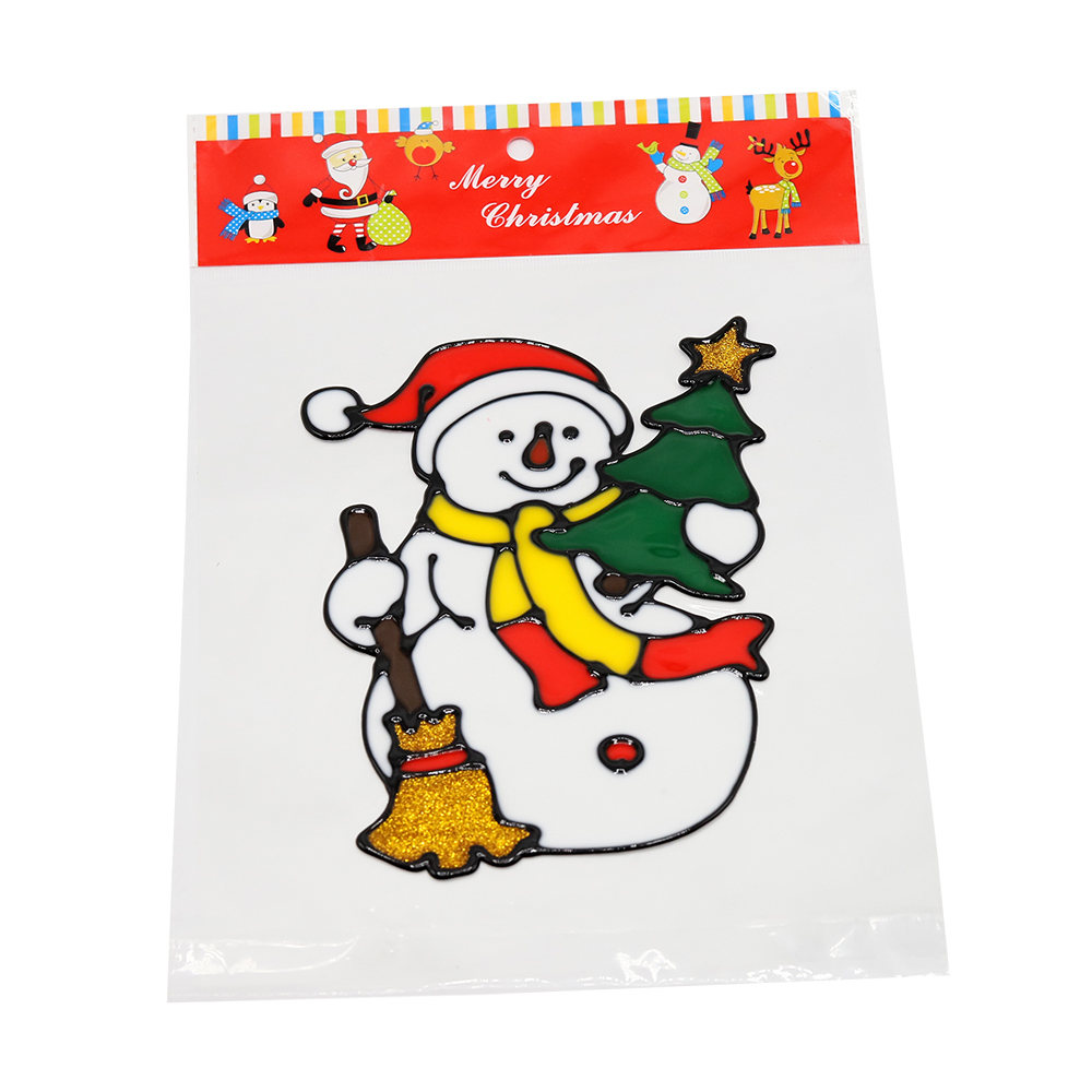 Наклейки на окна (пластиковые) (снеговик 20*29) арт. SYBXT-292216 Наклейки на окна (пластиковые) (снеговик 20*29) арт. SYBXT-292216