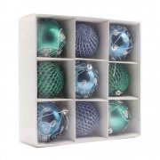 Набор новогодних пластиковых шаров №4 (9 шт.) арт. SYKCQA-012101