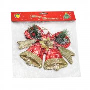 Пластиковое украшение - колокольчики красно-золотистые арт. SYLD-502095