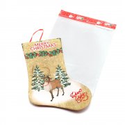 Сапожок подарочный новогодний №5 (олень бежевый) арт. SYWZ-082008 Сапожок подарочный новогодний №5 (олень бежевый) арт. SYWZ-082008