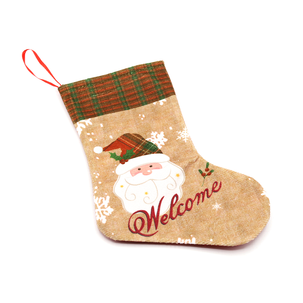 Сапожок подарочный новогодний №3 (олень коричнево-белый) арт. SYWZ-082004 Сапожок подарочный новогодний №3 (олень коричнево-белый) арт. SYWZ-082004