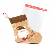 Сапожок подарочный новогодний №3 (олень коричнево-белый)