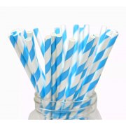 Белая бумажная трубочка , размер 197*6 мм, цветная  (25 шт в бумажной упаковке) арт. E317/ 