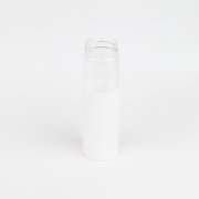 Бутылка стеклянная с силиконовой манжетой и бамбуковой крышкой  Glass, белая арт. 14032.01