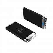 Внешний аккумулятор Wolfrock с беспроводной зарядкой soft-touch покрытием, 10000 mAh, черный арт. 2031.02