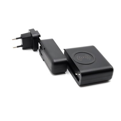 Внешний аккумулятор Gemini с беспроводной зарядкой и сетевым адаптером, 10000 mAh, черный арт. 2032.02