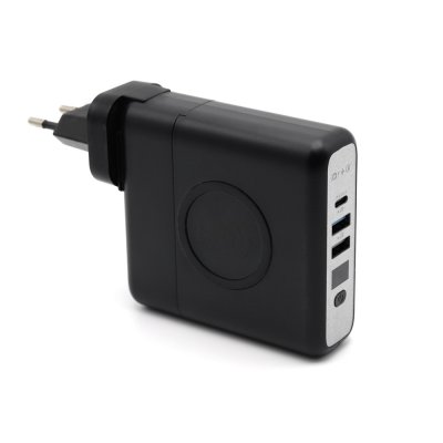 Внешний аккумулятор Gemini с беспроводной зарядкой и сетевым адаптером, 10000 mAh, черный арт. 2032.02