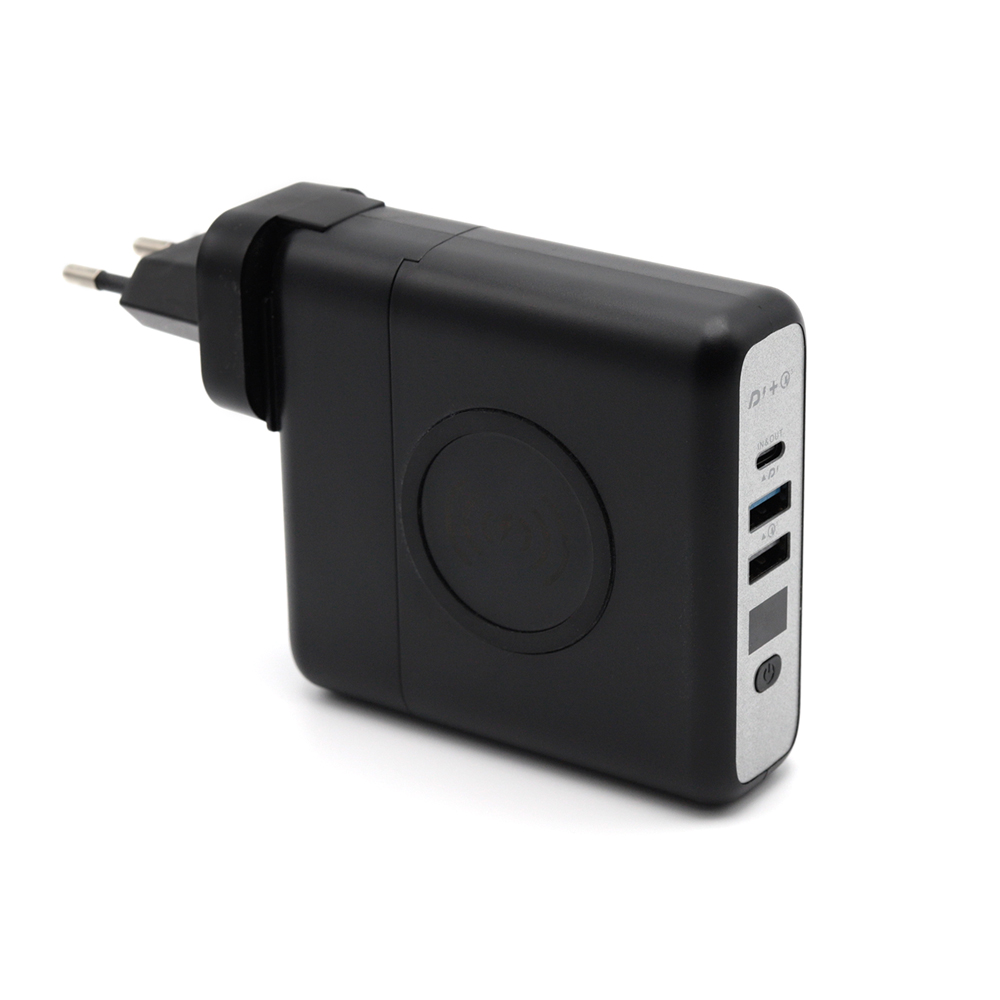 Внешний аккумулятор Gemini с беспроводной зарядкой и сетевым адаптером, 10000 mAh, черный арт. 2032.02 Внешний аккумулятор Gemini с беспроводной зарядкой и сетевым адаптером, 10000 mAh, черный арт. 2032.02