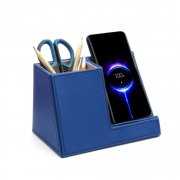 Настольный органайзер Ron c беспроводной зарядкой, синий арт. 7017.03