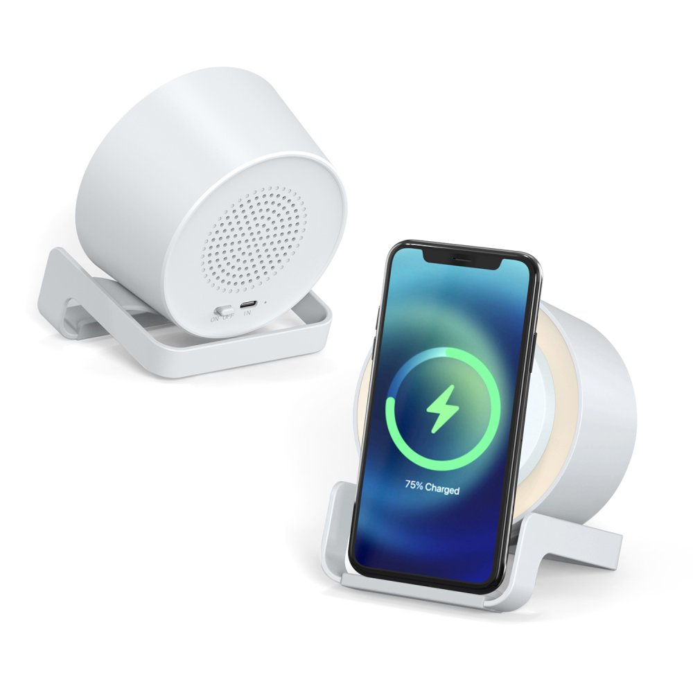 Беспроводная Bluetooth колонка U-Tone c функцией беспроводной зарядки, белый арт. 11020.01 Беспроводная Bluetooth колонка U-Tone c функцией беспроводной зарядки, белый арт. 11020.01