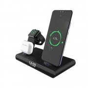 Часы электронные Abbatt мультифункциональные с беспроводной зарядкой, черный арт. 7021.02