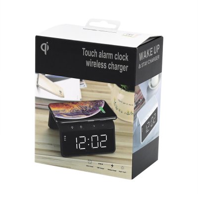 Часы настольные Bridge с функцией беспроводной зарядки, черный арт. 7030.02 Часы настольные Bridge с функцией беспроводной зарядки, черный арт. 7030.02