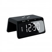 Часы настольные Bridge с функцией беспроводной зарядки, черный арт. 7030.02