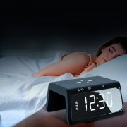 Часы настольные Bridge с функцией беспроводной зарядки, черный арт. 7030.02 Часы настольные Bridge с функцией беспроводной зарядки, черный арт. 7030.02